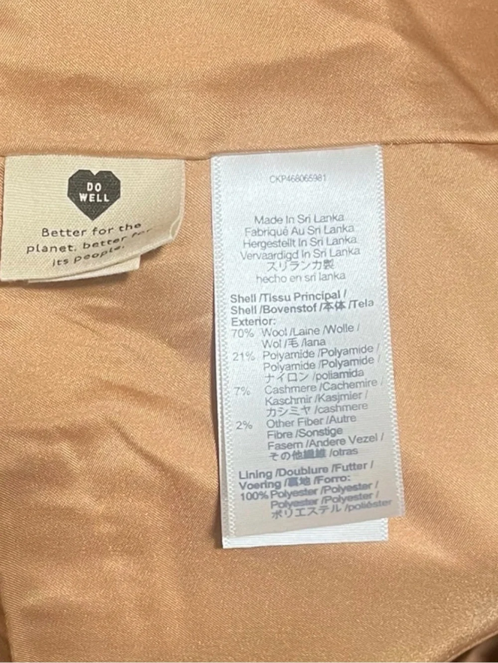 Madewell Haydon Coat 1X Heather Toffee Wool Cashmere Insuluxe Plus